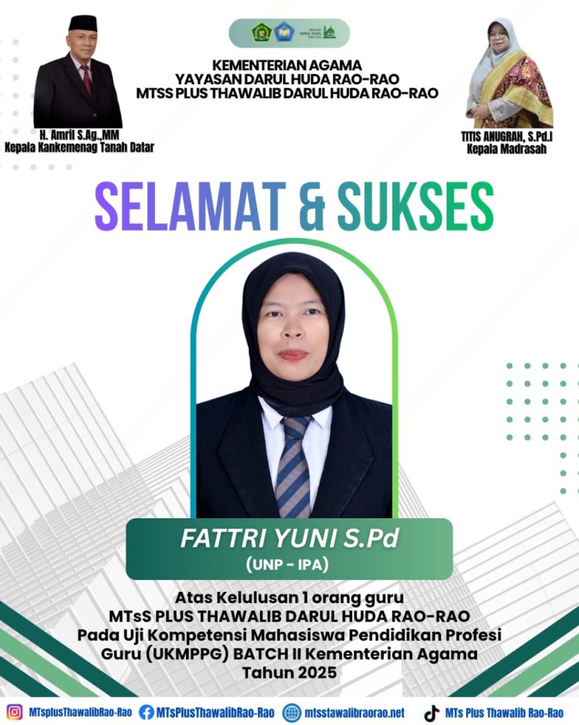 SALAH SEORANG GURU MTSS THAWALIB RAO-RAO LULUS PPG